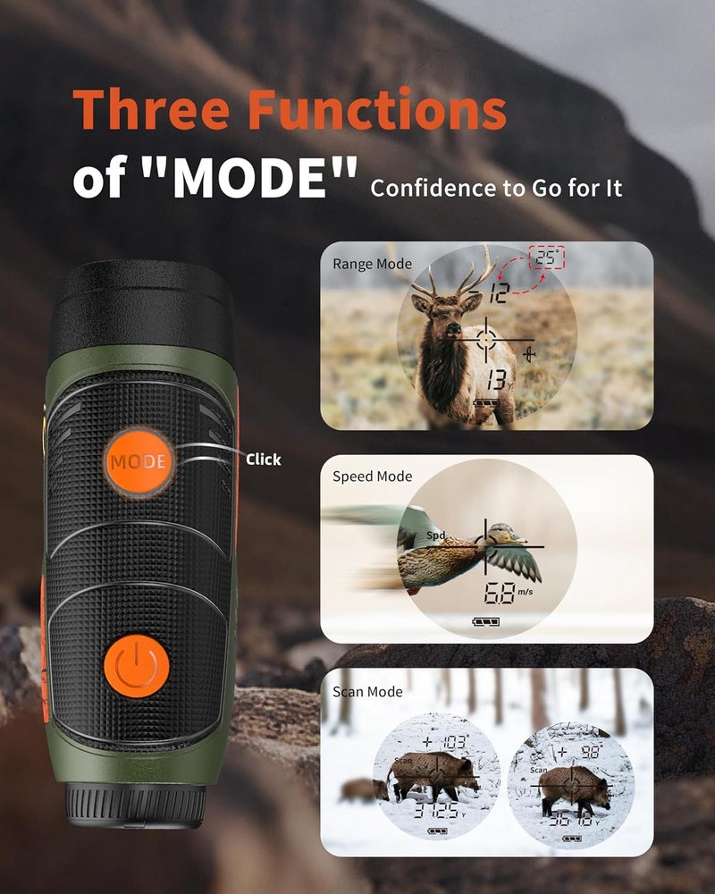 AOFAR HX1000 Range Finder for Hunting Archery, 1000 Yards with Angle and Horizontal Distance, Shooting Rangefinder for Rifle. Range, Scan, Speed Mode for hunter. Waterproof - Image 4